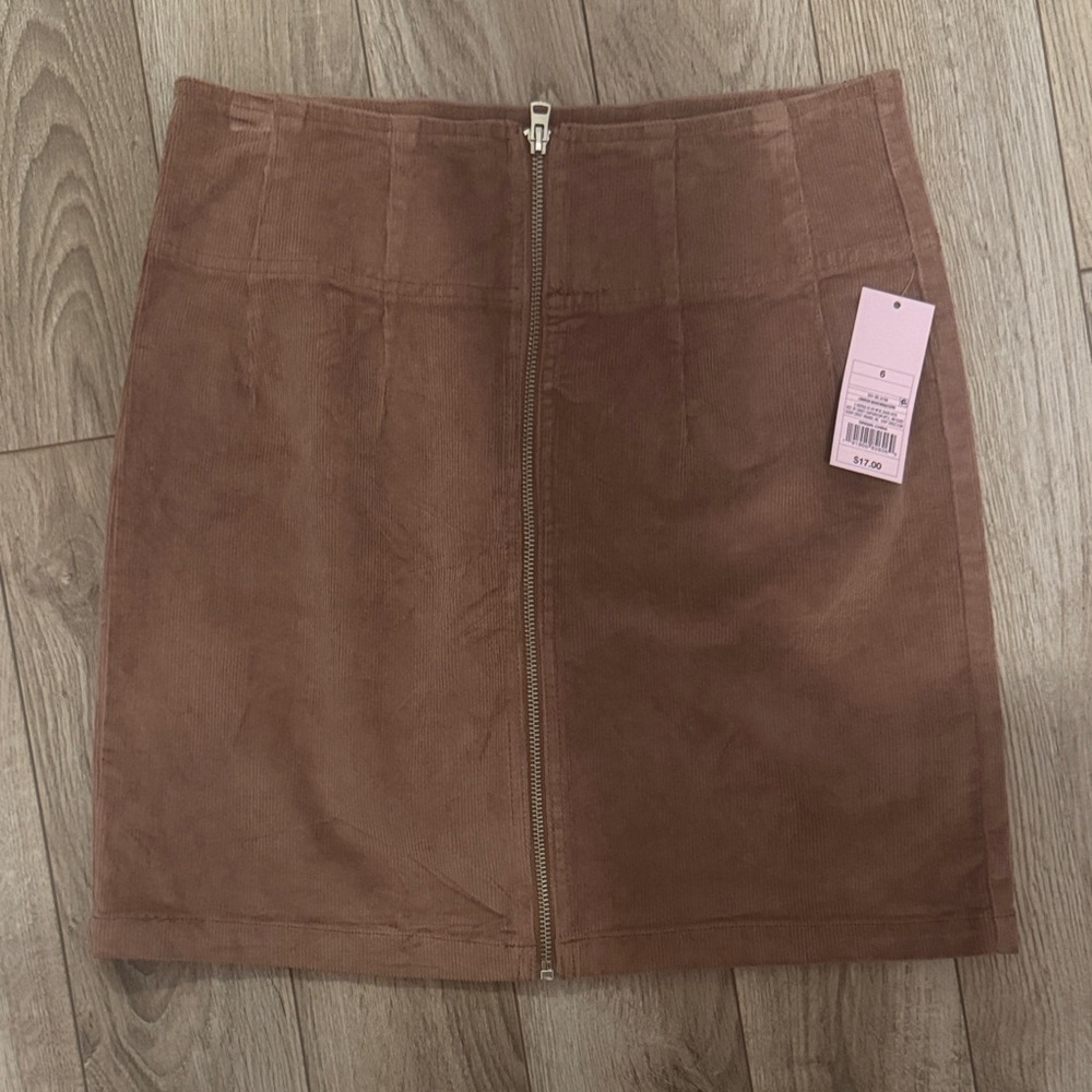 Wild Fable Tan Mini Skirt with Front Zipper